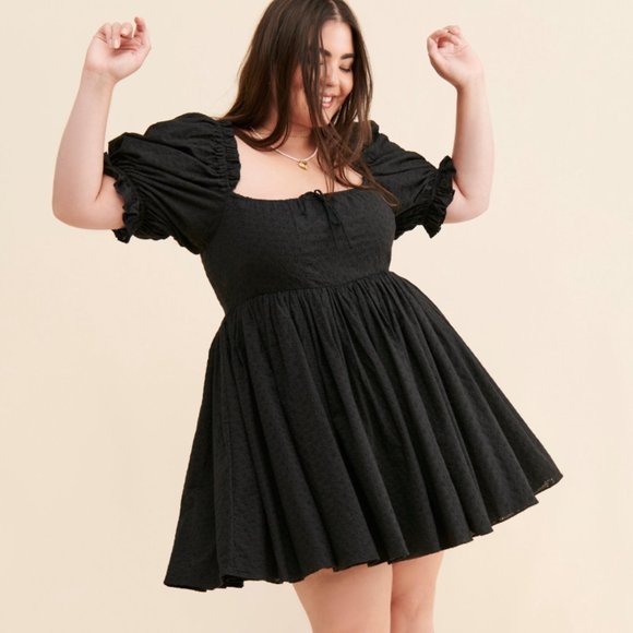 Selkie Dresses & Skirts - Selkie Beach Day Dress in Caviar Eyelet Lace